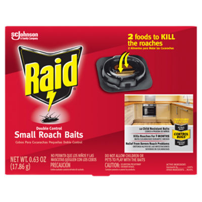 Raid Double Control Small Roach Baits, 12 count, 0.63 oz, 0.63 Ounce