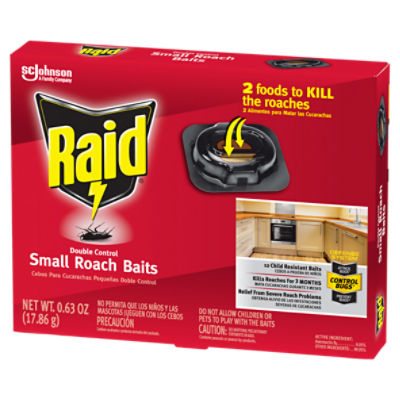 Raid Double Control Small Roach Baits, Effective Roach Killer, 12 Count
