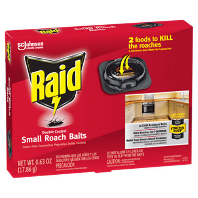 Raid Double Control Small Roach Baits, Effective Roach Killer, 12 Count
