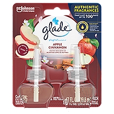 Glade PlugIns Scented Oil 2 Refills, Air Freshener, Apple Cinnamon, 2 x 1.34 oz