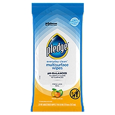 Pledge® Multisurface Wipes, Everyday Clean™, Fresh Citrus Scent, 25 PC, 25 Each