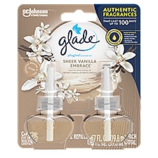 Glade PlugIns Scented Oil Refill Sheer Vanilla Embrace, Essential Oil Wall Plug In, 1.34 oz, 2 Pack