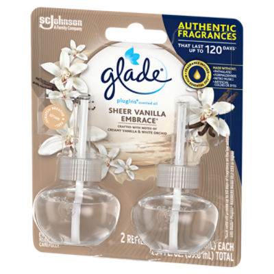 Glade Plugins Refills Sheer Vanilla Embrace 1.34 FL OZ, 2 CT