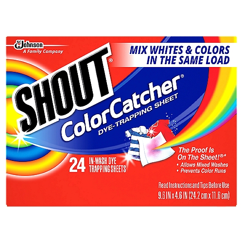 Shout Color Catcher, Dye-Trapping Sheets, 24 Sheets