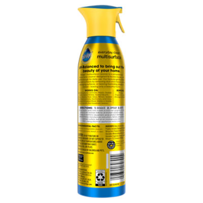 Pledge® Multisurface Cleaner, Everyday Clean™, Aerosol, Rainshower 