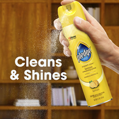 Pledge® Expert Care™, Wood Polish Shines and Protects, Lemon Enhancing, Aerosol, 9.7 oz.