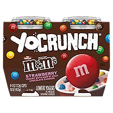 YoCrunch Low Fat Strawberry with M&Ms Yogurt, 4 Oz. Cups, 4 Count
