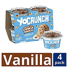 YoCrunch Low Fat Vanilla with Cookie Dough Yogurt, 4 Oz. Cups, 4 Count