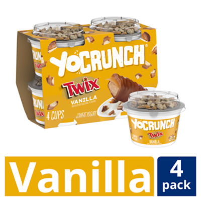 YoCrunch Vanilla Lowfat Yogurt with Twix Bar Pieces, 4 oz, 4 count