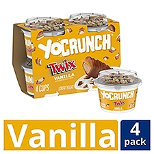 YoCrunch Low Fat Vanilla with Twix Yogurt, 4 Oz. Cups, 4 Count