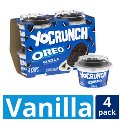 YoCrunch Vanilla Lowfat Yogurt with Oreo Cookie Pieces, 4 oz, 4 count