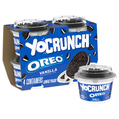 YoCrunch Vanilla Lowfat Yogurt with Oreo Cookie Pieces, 4 oz, 4 count Fairway