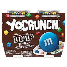 YoCrunch Low Fat Vanilla with M&Ms Yogurt, 4 Oz. Cups, 4 Count, 16 Ounce