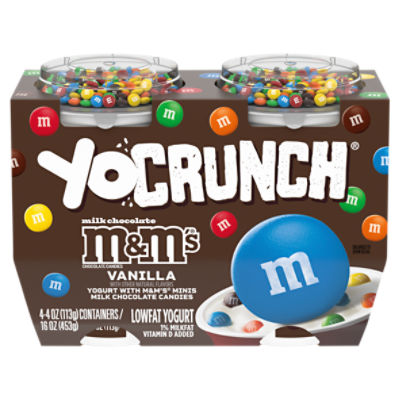 YoCrunch Vanilla M&M's Milk Chocolate Candies Lowfat Yogurt, 4 oz