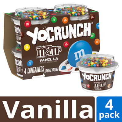 YoCrunch Low Fat Vanilla with M&Ms Yogurt, 4 Oz. Cups, 4 Count