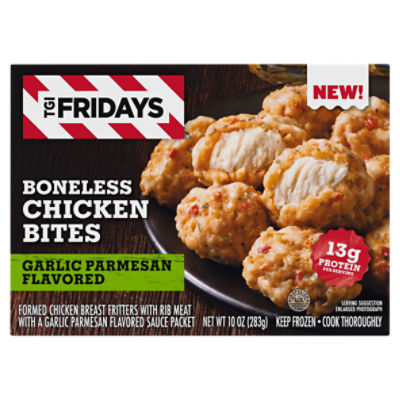 TGI Fridays Garlic Parmesan Flavored Boneless Chicken Bites, 10 oz