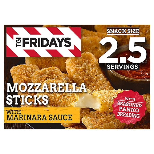 TGI Fridays Mozzarella Sticks Frozen Snacks with Marinara Sauce, 11 oz Box