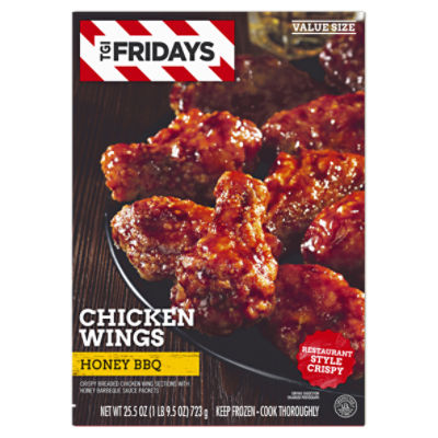 TGI Fridays Honey BBQ Chicken Wings Value Size, 25.5 oz Box, 723 Gram