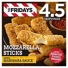 TGI Fridays Mozzarella Sticks Frozen Snacks with Marinara Sauce, 17.4 oz Box, 17.4 Ounce