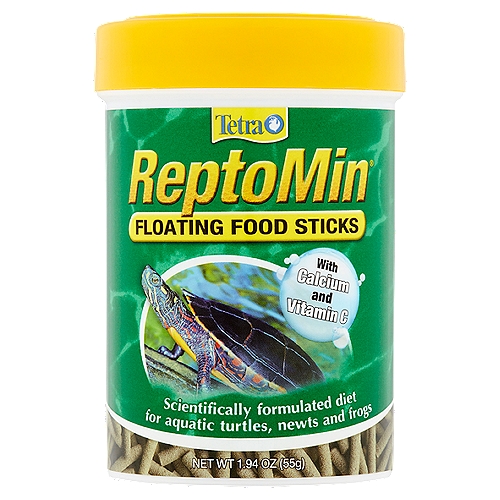 Tetra ReptoMin Floating Food Sticks, 1.94 oz
Highly nutritious diet for all aquatic turtles, newts and frogs.
• ReptoMin - trusted by pet owners world-wide, for over thirty years.
• Easy-to-digest formula is scientifically formulated with the latest nutritional and manufacturing technologies.
• Precise amounts of nutrients, calcium and vitamin C to support vitality and good health.
