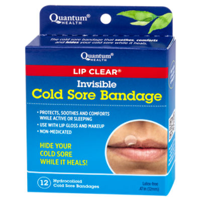 Quantum Health Lip Clear Invisible Cold Sore Bandage, 12 count