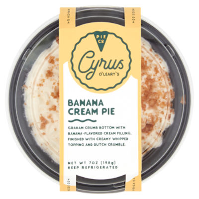 Cyrus O'Leary's Pies Banana Cream Pie, 7 oz, 7 Ounce