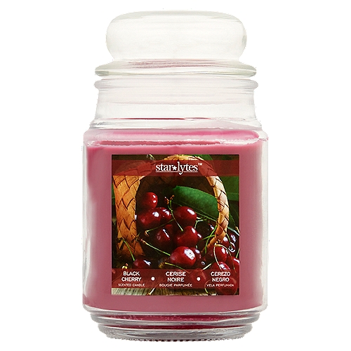 Star Lytes Black Cherry Scented Candle, 18 oz