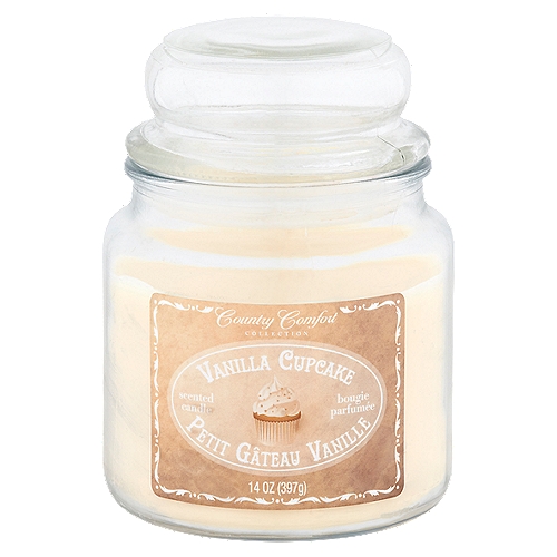Country Comfort Collection Vanilla Cupcake Scented Candle, 14 oz