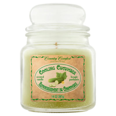 Country Comfort Collection Cooling Cucumber Scented Candle, 14 oz, 14 Ounce