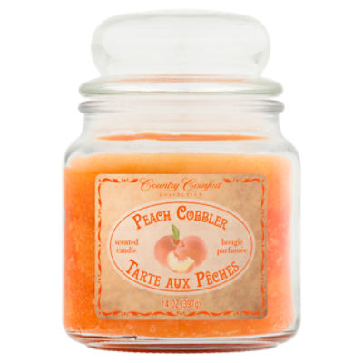 Country Comfort Collection Peach Cobbler Scented Candle, 14 oz, 14 Ounce