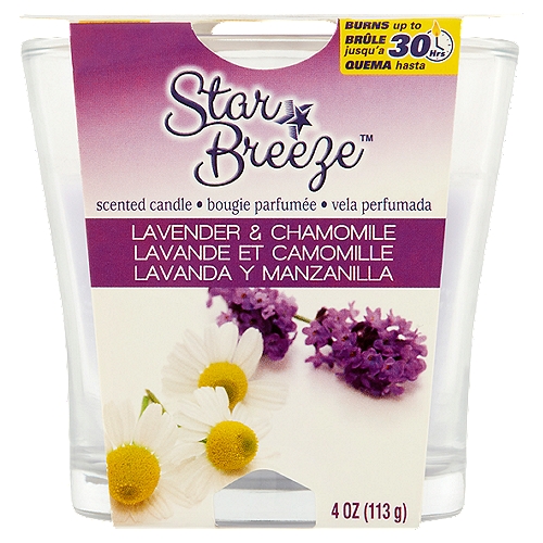 Star Breeze Lavender & Chamomile Scented Candle, 4 oz
