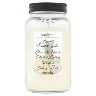 Star Lytes Coconut Pineapple Cake Scented Candle, 18 oz