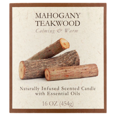 Mahogany Teakwood Scented Candle, 16 oz, 16 Ounce