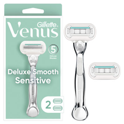 Gillette Venus Deluxe Smooth Sensitive Women's Razor Handle + 2 Blade Refills