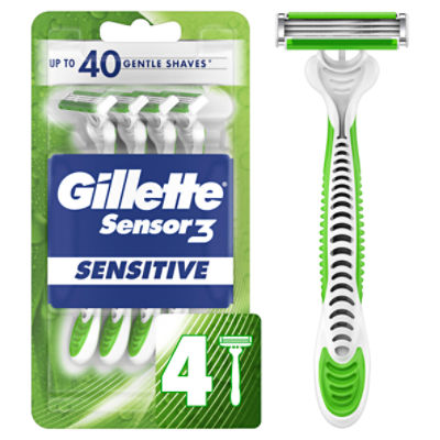 Gillette Sensor3 Comfortgel Disposable Razors, 4 count