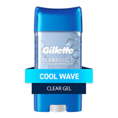 Gillette Antiperspirant Deodorant for Men, Clear Gel, Cool Wave, 72 Hr