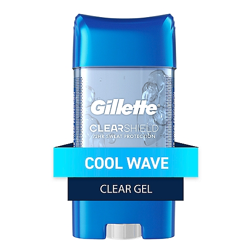 Gillette Antiperspirant Deodorant for Men, Clear Gel, Cool Wave, 72 Hr. Sweat Protection, 3.8 oz
