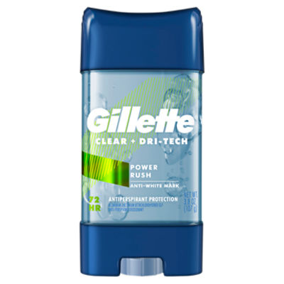 Gillette Antiperspirant Deodorant for Men, Clear Gel, Power Rush, 72 Hr. Sweat Protection, 3.8 oz