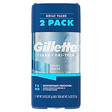 Gillette Clear + Dri-Tech Cool Wave Anti-Perspirant/Deodorant, 3.8 oz, 2 count