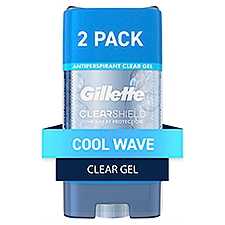 Gillette Antiperspirant Deodorant for Men, Clear Gel, Cool Wave, 72 Hr. Sweat Protection, Twin Pack, 3.8 oz each, 7.6 Ounce