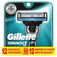 Gillette Mach3 Cartridges, 12 Each