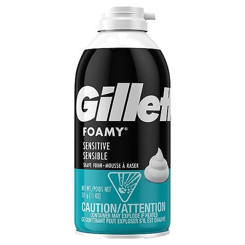 Gillette Foamy Sensitive Shave Foam, 11 oz
Comfort glide formula for a smooth and quick shave every day.
