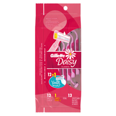 Gillette Daisy Classic and Simply Venus 3 Disposable Razors, 13 count