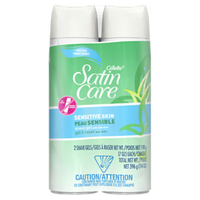 Gillette Satin Care Sensitive Skin Shave Gel with Aloe Vera Twin Pack