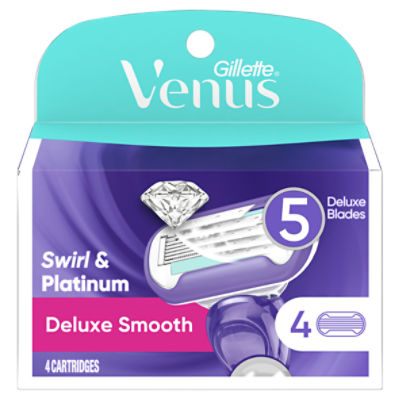 Gillette Venus Swirl & Platinum Deluxe Smooth Cartridges, 4 count