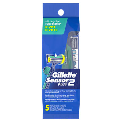 Gillette Sensor 2 Plus Disposable Razors, 5 count