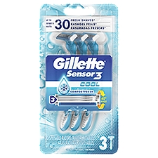 Gillette Sensor 3 Cool Disposable Razors, 3 count