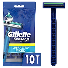 Gillette Sensor2 Plus Men's Disposable Razors, 10 Count, 10 Each