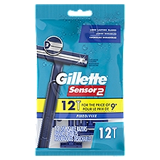 Gillette Sensor2 Fixed Head Disposable Razors, 12 count