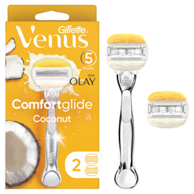 Gillette Venus Comfortglide plus Olay Coconut Women's Razor Handle + 2 Blade Refills
